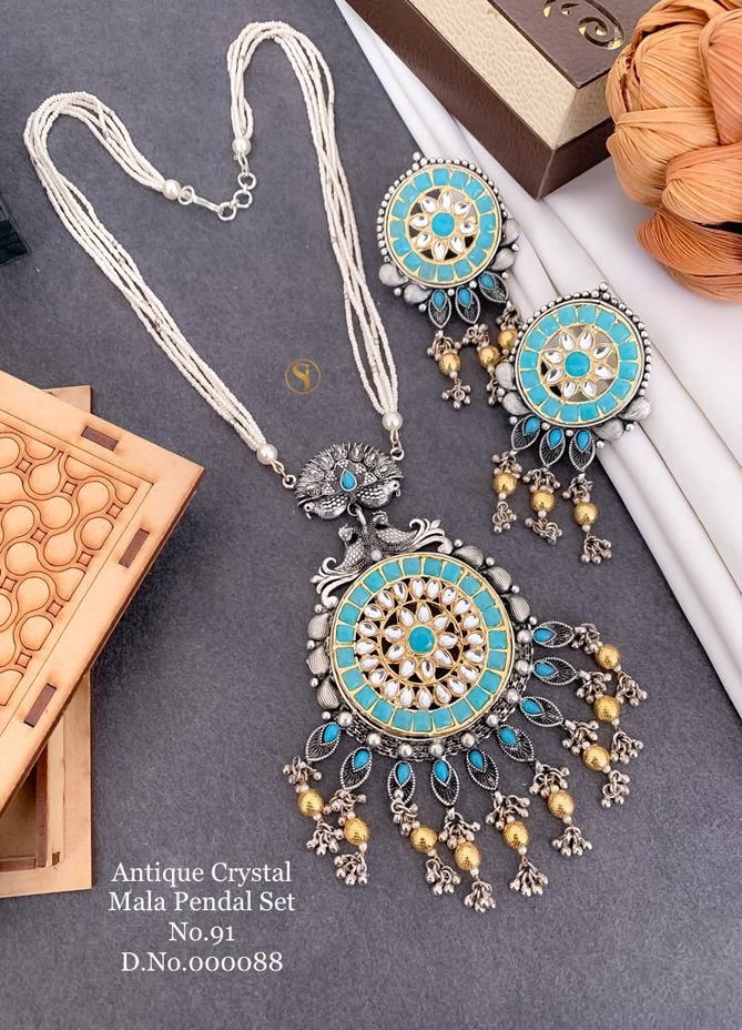 Designer Antique Crystal Mala Pendant Set 4 Wholesalers In Mumbai
